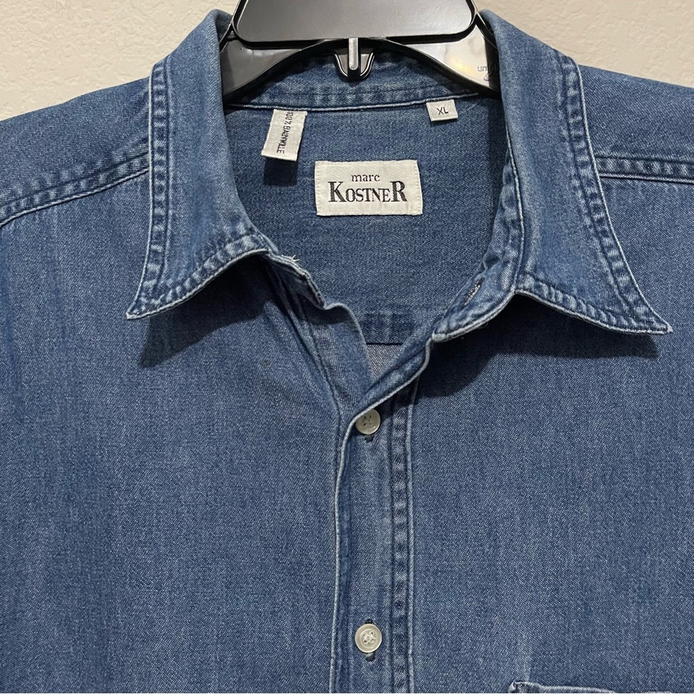 Marc Kostner Men’s Denim Shirt Size XL in 100% Cotton